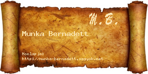 Munka Bernadett névjegykártya