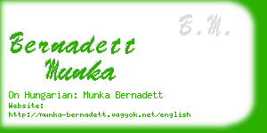 bernadett munka business card